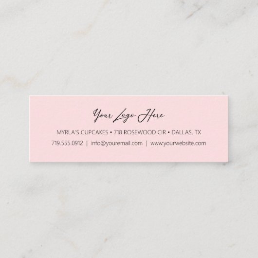 Carte De Fidélité Simple réduction client rose vif avec coeur (Dos)