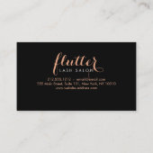 Carte De Fidélité Simple Rose Gold Lash Salon Logo Black Loyalty (Dos)
