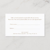 Carte De Fidélité Simple Script Blanc Recommander un ami (Dos)
