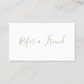 Carte De Fidélité Simple Script Blanc Recommander un ami (Devant)
