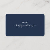 Carte de fidélité simple Script - bleu marine et b (Dos)