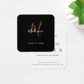 Carte de fidélité simple Script noir et or (Bureau)
