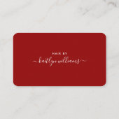 Carte de fidélité simple Script - Rouge et blanc (Dos)