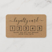 Carte de fidélité simple Script - Rustique Kraft (Devant)