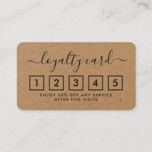 Carte de fidélité simple Script - Rustique Kraft