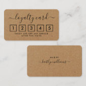 Carte de fidélité simple Script - Rustique Kraft (Devant / Derrière)