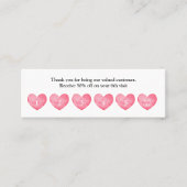 Carte de fidélité simple Watercolor Hearts (Devant)
