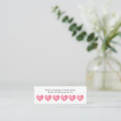 Carte de fidélité simple Watercolor Hearts (Debout devant)