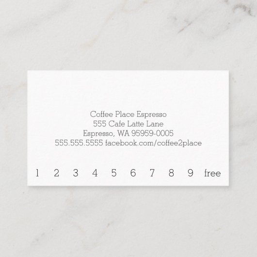 Carte De Fidélité Simple Word Dark Loyalty Java Punch Card (Dos)