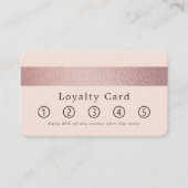 Carte De Fidélité Simplement Chic Rose Gold Foil Stripe Sur Blush Ro (Devant)