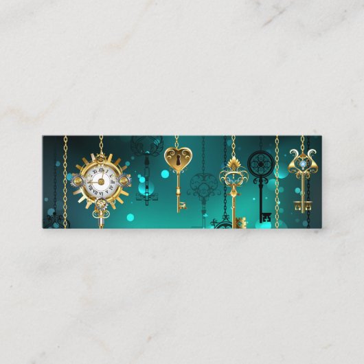 Carte De Fidélité Skeleton Keys on Green Background (Devant)