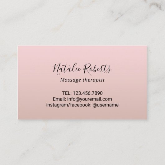 Carte De Fidélité Spa de massage 10 points Loyauté du client (Dos)