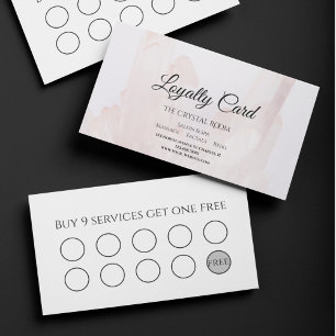 Carte De Fidélité Spa de salon de cristaux rose pâle
