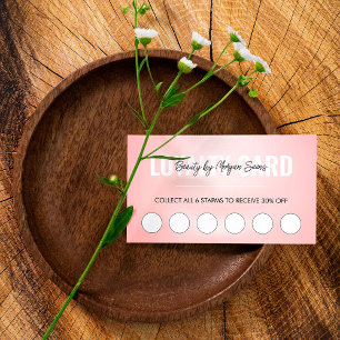 Carte de fidélité Spa Script de beauté rose modern