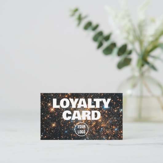 Carte De Fidélité Space Modern Galaxy QR Code (Debout devant)