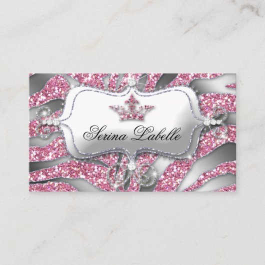 Carte de fidélité Sparkle Jewel Zebra Crown Rose (Devant)