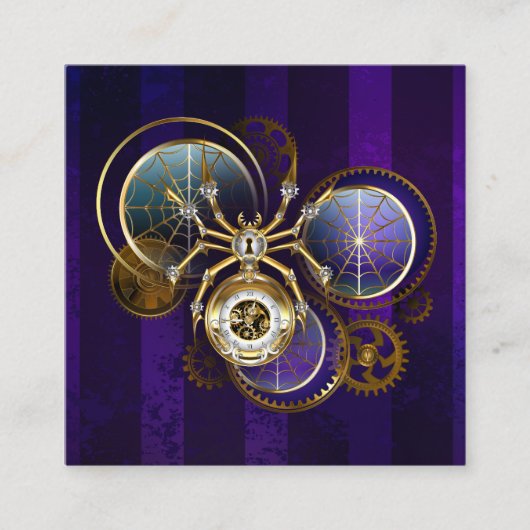Carte De Fidélité Spider Steampunk sur Arrière - plan pourpre (Devant)