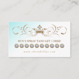 Carte De Fidélité Spray Tan Loyalty Card Diamonds Gold Parties scint