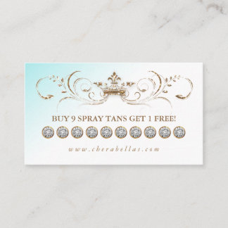 Carte De Fidélité Spray Tan Loyalty Card Diamonds Gold Parties scint
