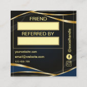 Carte De Fidélité  Sript Or et Noir Référez un ami   (Dos)