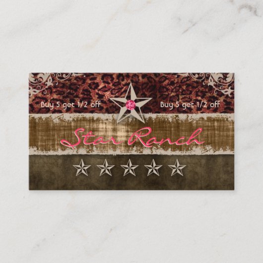 Carte de fidélité Star Suede Leopard Brown (Devant)
