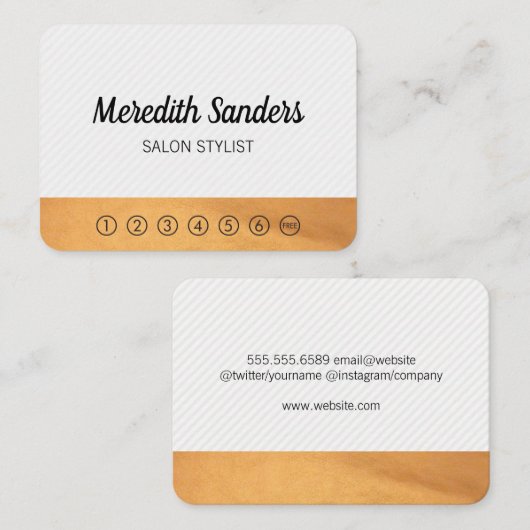 Carte De Fidélité Stripes et Lux Trim / punch card (Devant / Derrière)