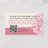 Carte De Fidélité Studio De Maquillage Floral Rose Pink Crème Élégan (Dos)