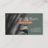 Carte De Fidélité Studio De Photo Brown Vert Élégant (Devant)