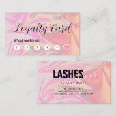 Carte De Fidélité Style moderne élégant holographique cils & sourcil (Devant / Derrière)