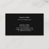 Carte De Fidélité Stylish Unique Black Real Estate Agent (Dos)