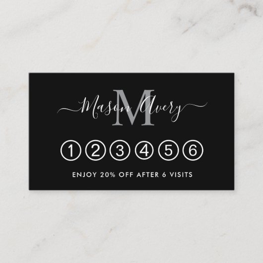 Carte De Fidélité Stylish Unique Black Real Estate Agent (Devant)