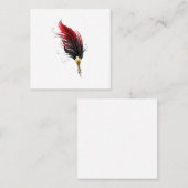 Carte De Fidélité Stylo rouge en plumes avec nib or (Devant / Derrière)