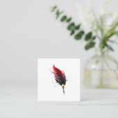 Carte De Fidélité Stylo rouge en plumes avec nib or (Debout devant)