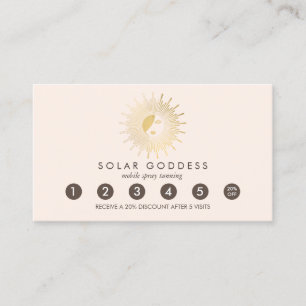 Carte De Fidélité Sun Goddess Girl Logo Spray Tanning Rose Loyauté