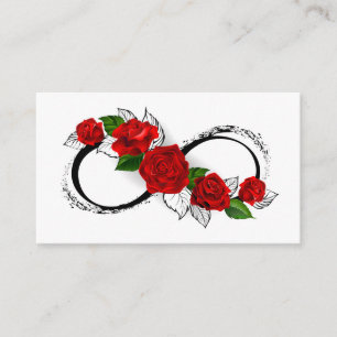 Carte De Fidélité Symbole d'infini avec les roses rouges