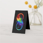 Carte De Fidélité Symbole d'infini avec plume arc-en-ciel (Dos)