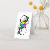 Carte De Fidélité Symbole d'infini avec Rose arc-en-ciel (Devant)