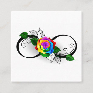 Carte De Fidélité Symbole d'infini avec Rose arc-en-ciel