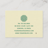 Carte De Fidélité Symbole Mandala vert Classe de Yoga (Dos)