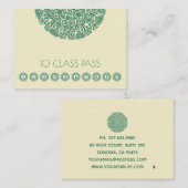 Carte De Fidélité Symbole Mandala vert Classe de Yoga (Devant / Derrière)