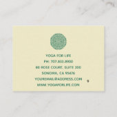 Carte De Fidélité Symbole Mandala vert Classe de Yoga (Dos)