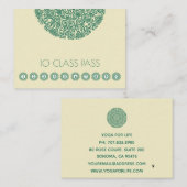 Carte De Fidélité Symbole Mandala vert Classe de Yoga (Devant / Derrière)
