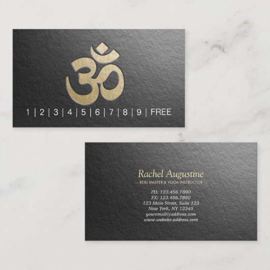 Carte De Fidélité Symbole OM bole intégré YOGA instructeur Loyalty P (Devant / Derrière)