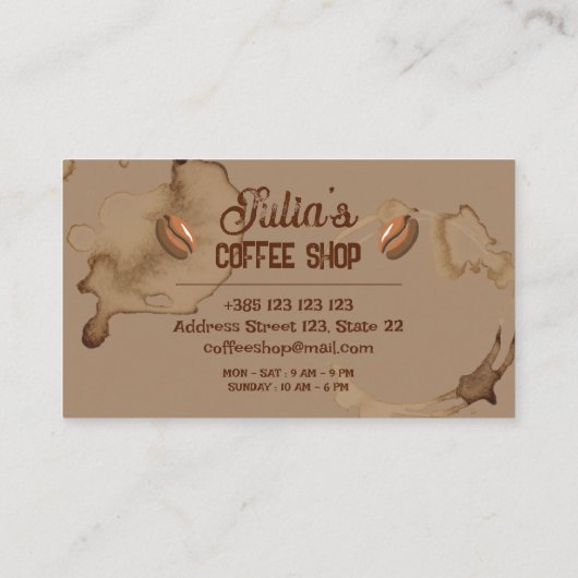 Carte De Fidélité Taches de café (Dos)