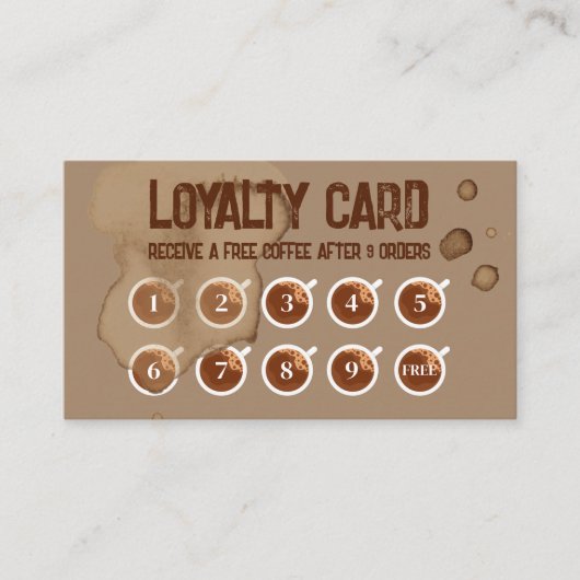 Carte De Fidélité Taches de café (Devant)