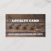 Carte De Fidélité Tasses à café rustiques Business Bar Professionnel (Devant)