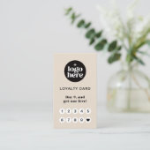 Carte de Fidélité Taupe Logo Récompense (Debout devant)