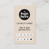 Carte de Fidélité Taupe Logo Récompense (Devant)