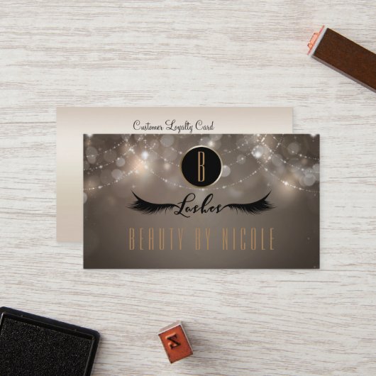 Carte de fidélité Taupe Sparkle Chic Eyelashes (Devant/Arrière en situation)