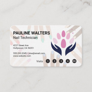 Carte De Fidélité Technicien en Manucure Salon de Beauté